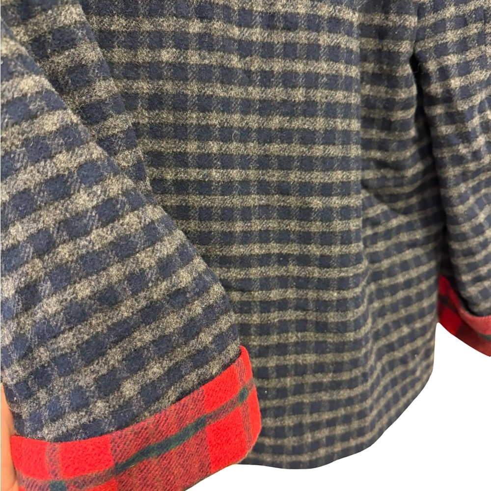 ✨🧶 Lauren Ralph Lauren Wool Plaid Trim Jacket L 🪵 Cozy Cabin Grannycore ✨ - Picture 10 of 13
